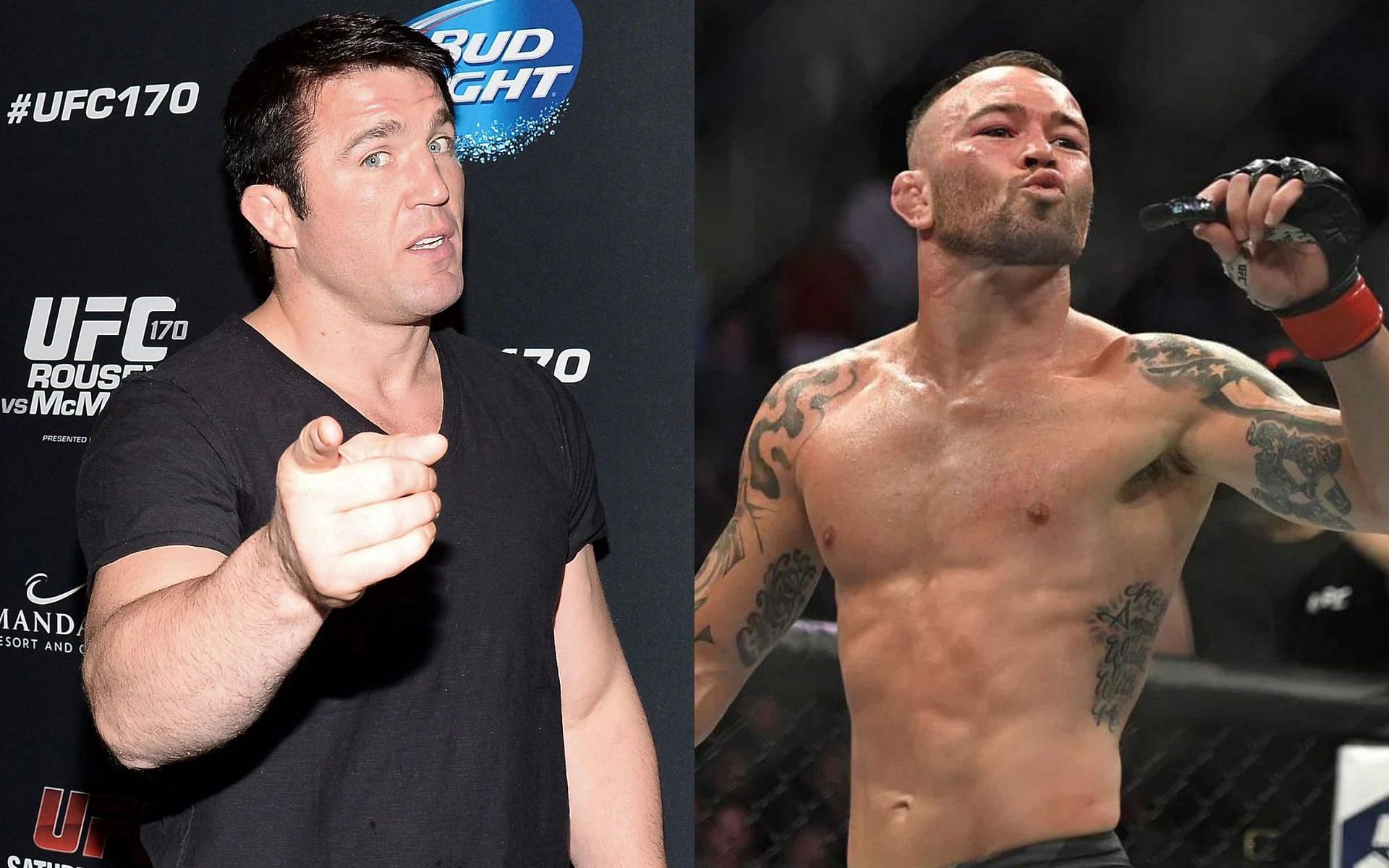 Chael Sonnen (left) makes the case for Colby Covington (right) getting a middleweight title shot