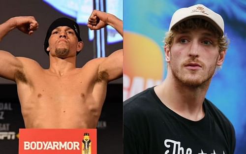 Nate Diaz (left) and Logan Paul (right)