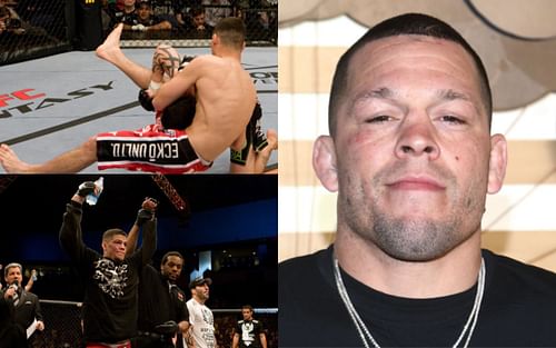 Diaz vs. Pellegrino (top and bottom left); Nate Diaz (right)