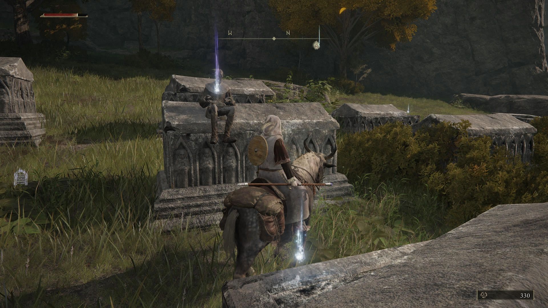 Players can locate the recipe for Sleep Pots in a graveyard near the Church of Marika. (Image via Elden Ring.)