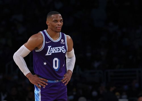 Russell Westbrook #0 of the Los Angeles Lakers