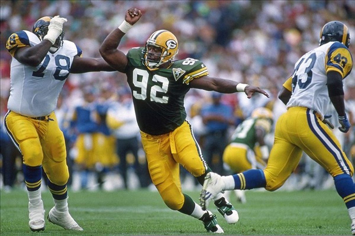 Reggie White of the Green Bay Packers