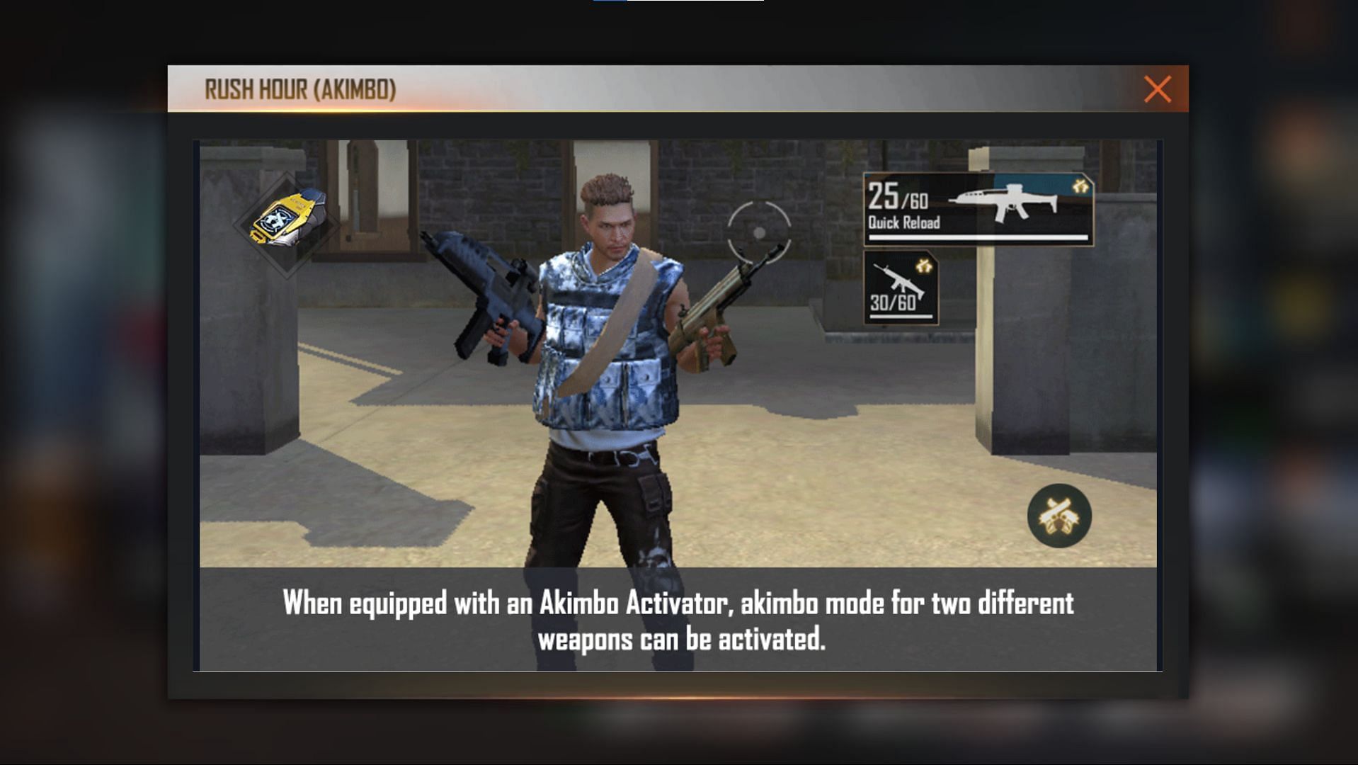 The mode offers players an opportunity to test out Akimbo Activator (Image via Garena)