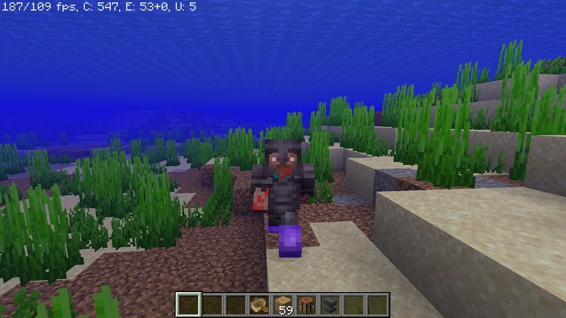 Players can even walk fast underwater (Image via Minecraft)