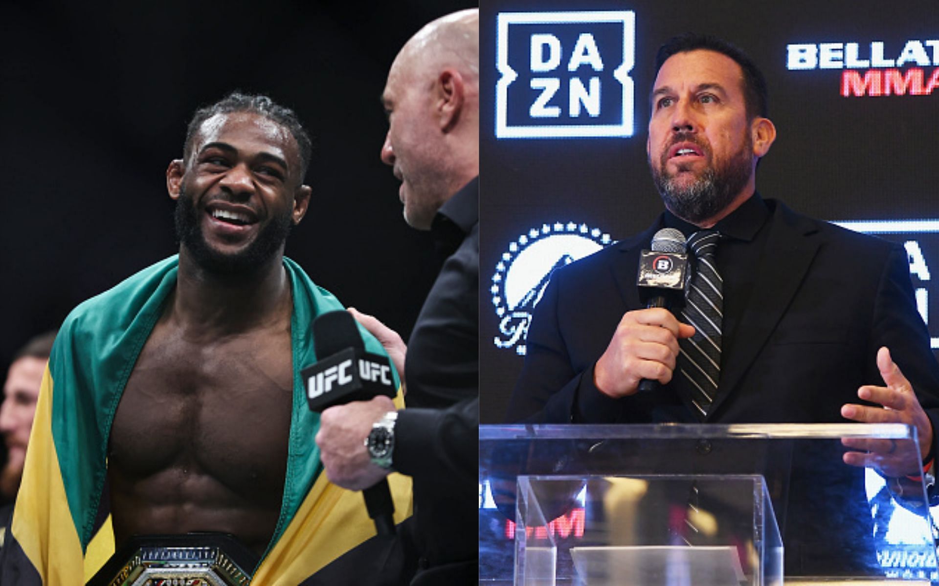 Aljamain Sterling (left) and John McCarthy (right)(Images via Getty)