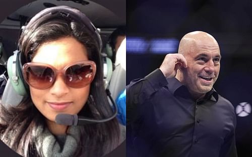 Vijaya Gadde (Left) and Joe Rogan (Right) (Images courtesy of @vijaya Twitter and Getty)