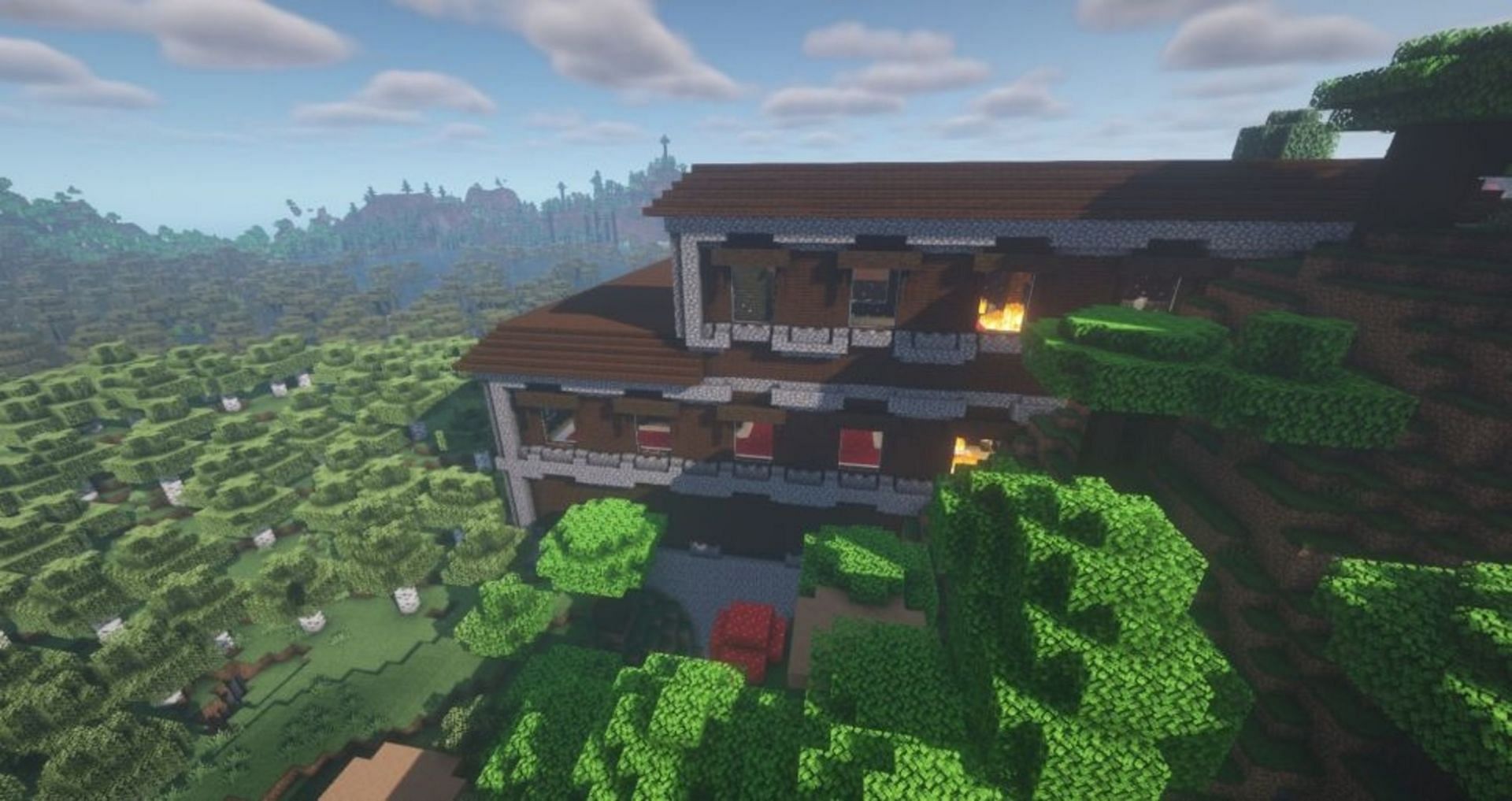 Players can get right into battle thanks to this seed&#039;s surroundings (Image via Mojang)