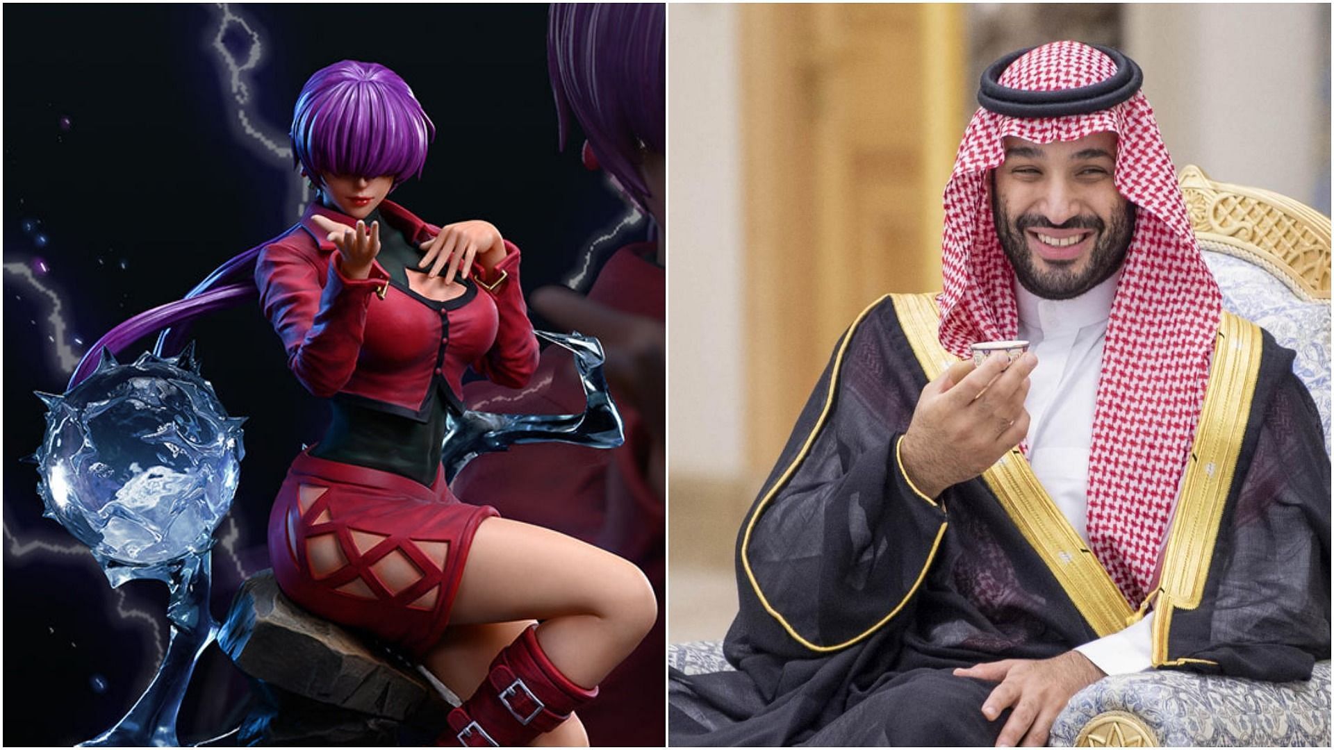 Mohammed bin Salman is now the largest owner of the company which gave King of Fighters (Images via SNK, Getty)