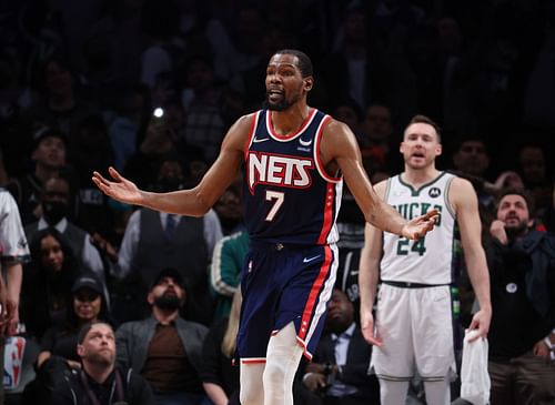 Durant in action for the Brooklyn Nets against Milwaukee Bucks