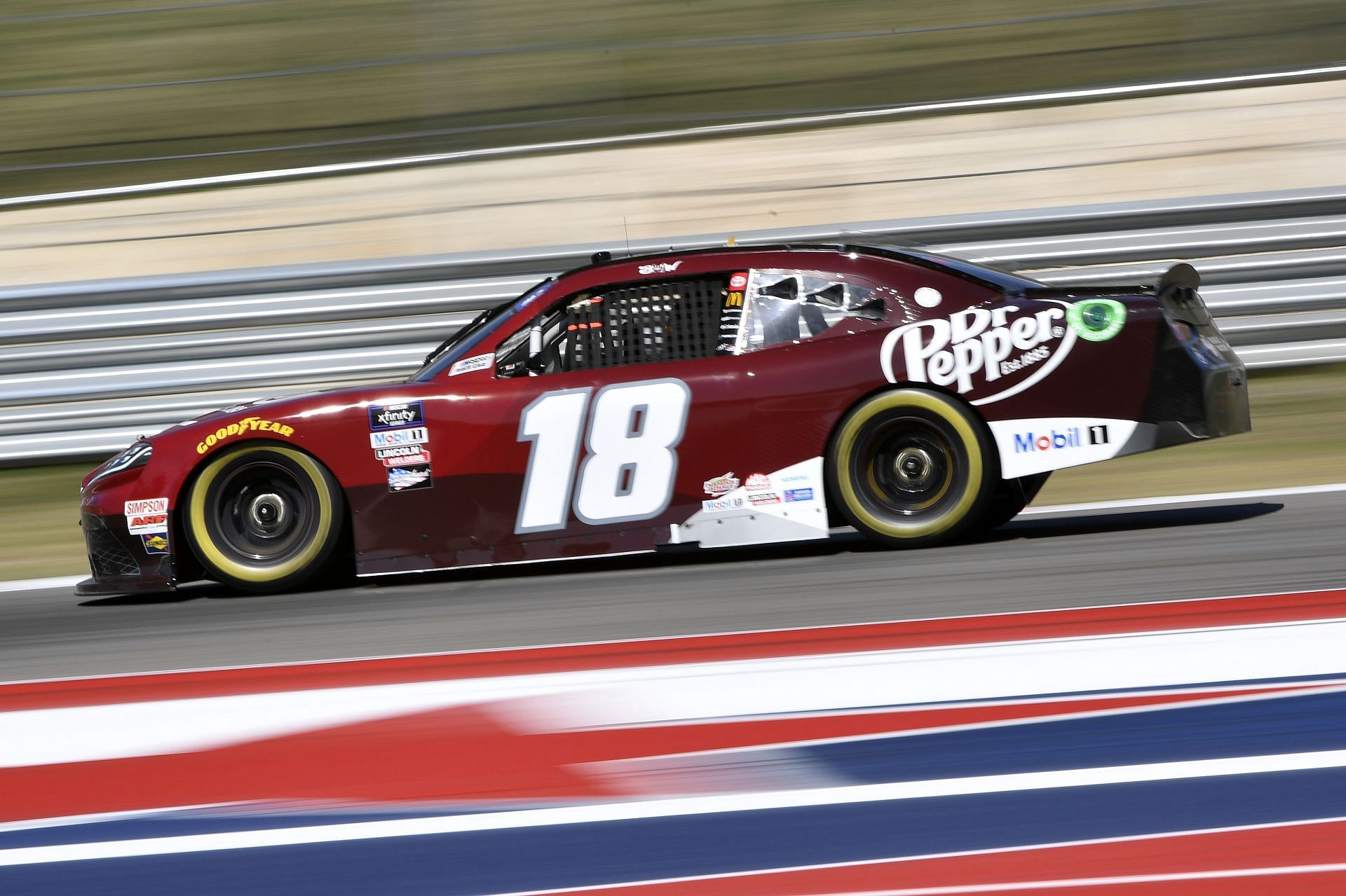 Bubba Wallace drives the No. 18 Dr. Pepper Toyota during the 2022 NASCAR Xfinity Series Pit Boss 250 at Circuit of The Americas in Austin, Texas. (Photo by Logan Riely/Getty Images)