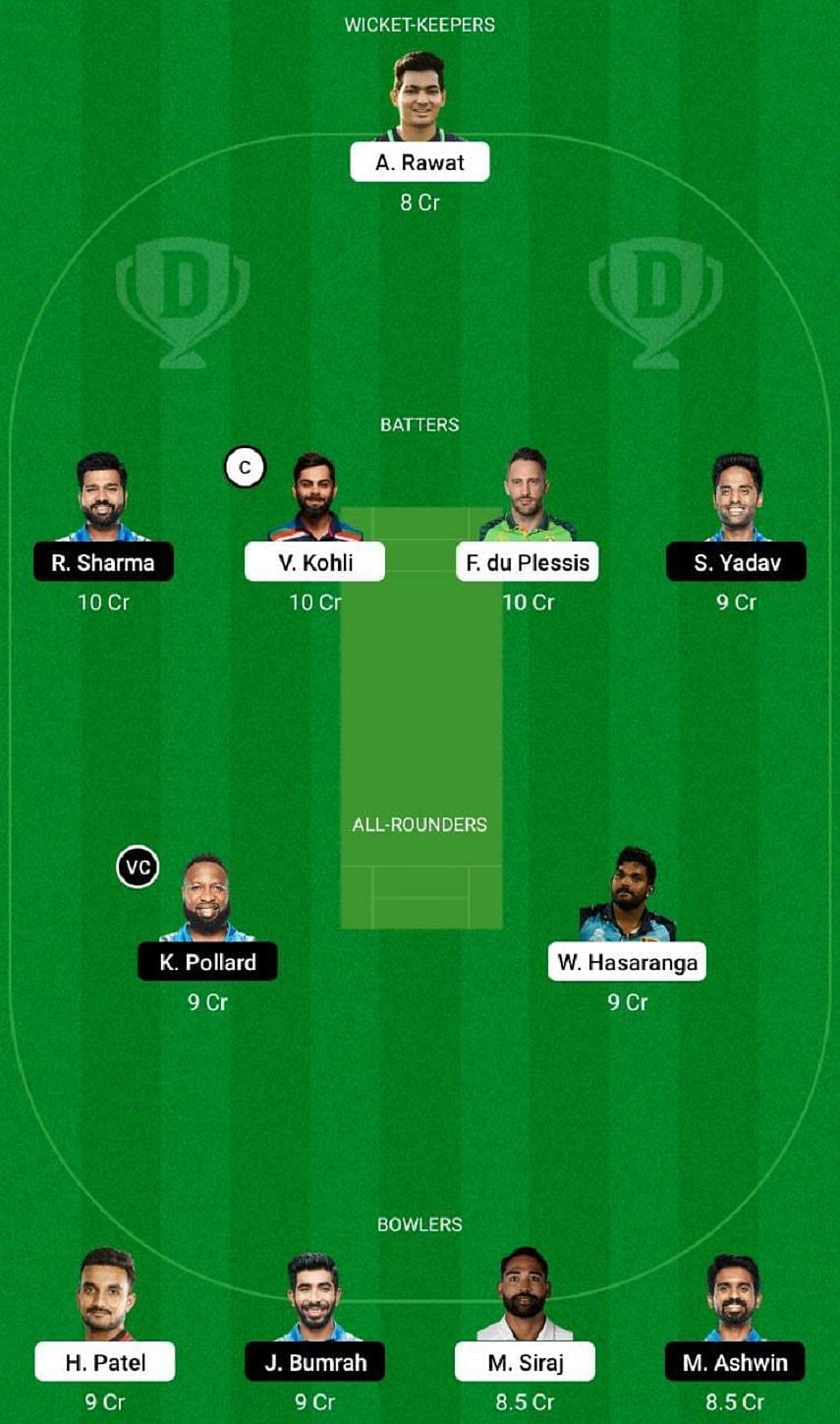 RCB vs MI Dream11 Fantasy Tip #2