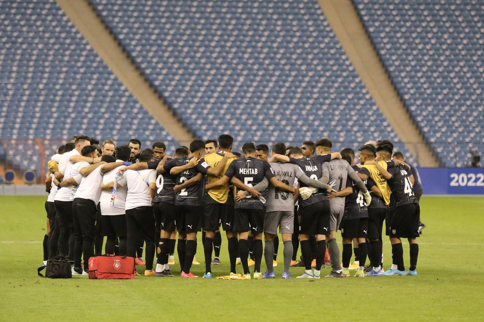 Mumbai City FC celebrate their first win in the 2022 AFC Champions League (Image Courtesy: Mumbai City FC)