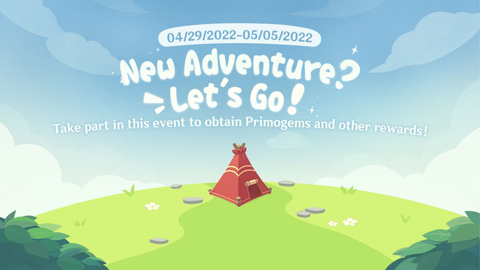 New web event &#039;New Adventure? Let&#039;s Go!&#039; (Image via HoYoverse)
