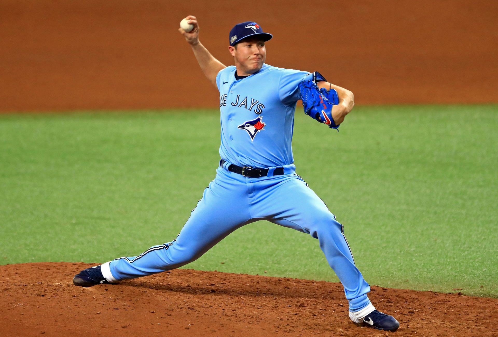 BNate Pearson pitching for the Blue Jays