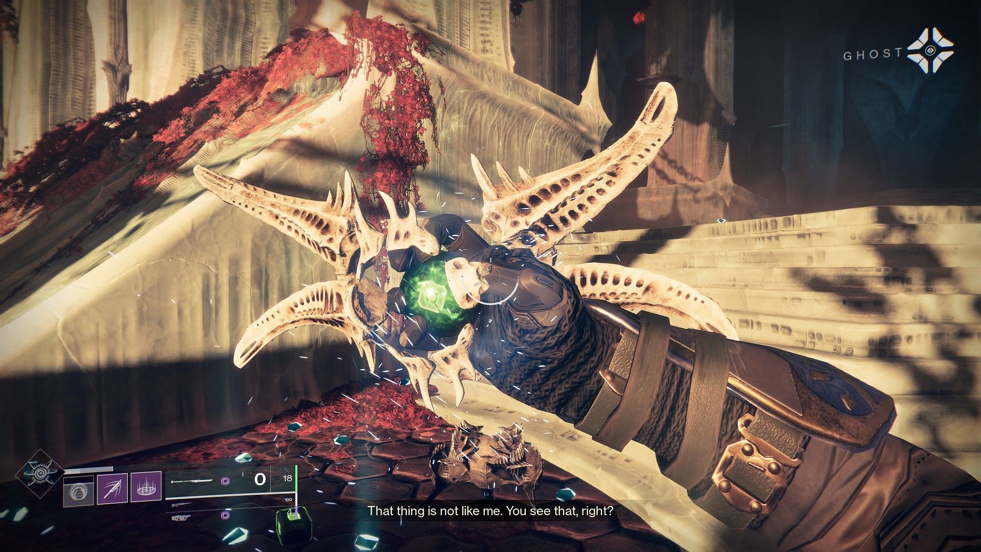 Finishing a Hive Ghost in the first mission of The Witch Queen campaign (Image via Destiny 2)