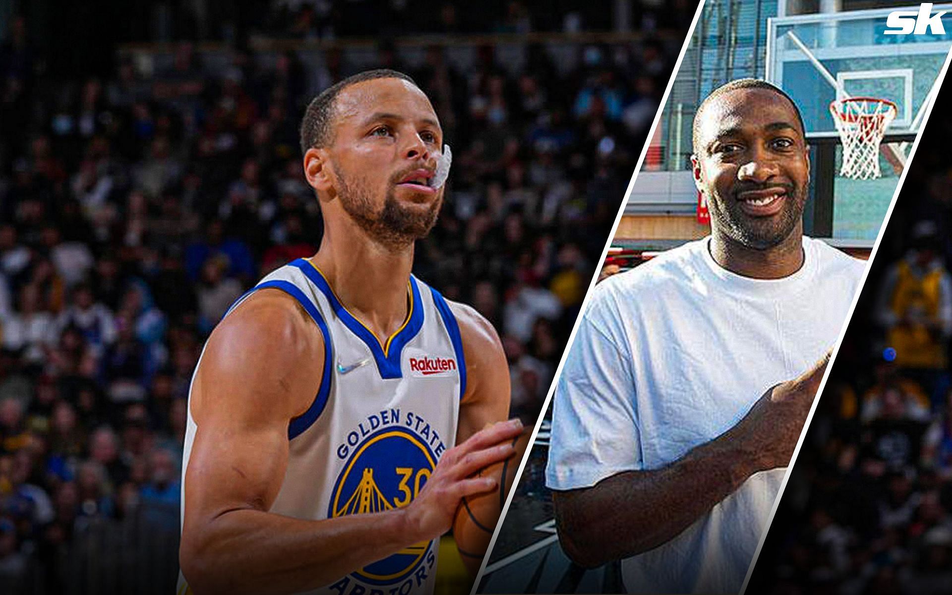 Gilbert Arenas credits Steph Curry for coming off the bench in the first round of the Golden State Warriors&#039; 2022 NBA playoffs tie