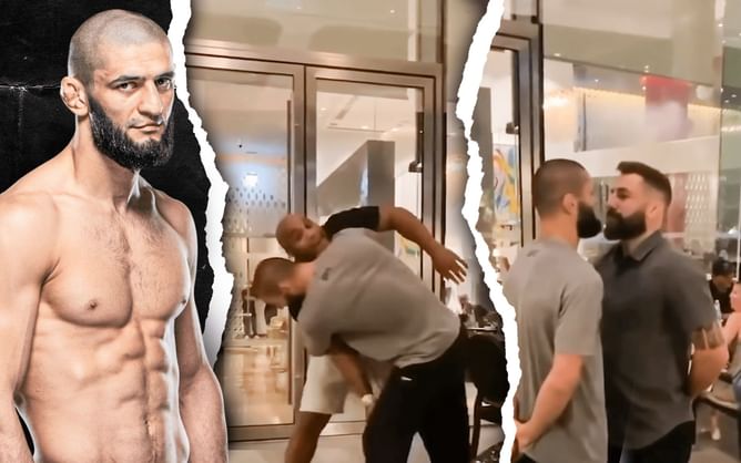 Watch: When Khamzat Chimaev wrestled Daniel Cormier and faced off with Michael Chiesa at a restaurant