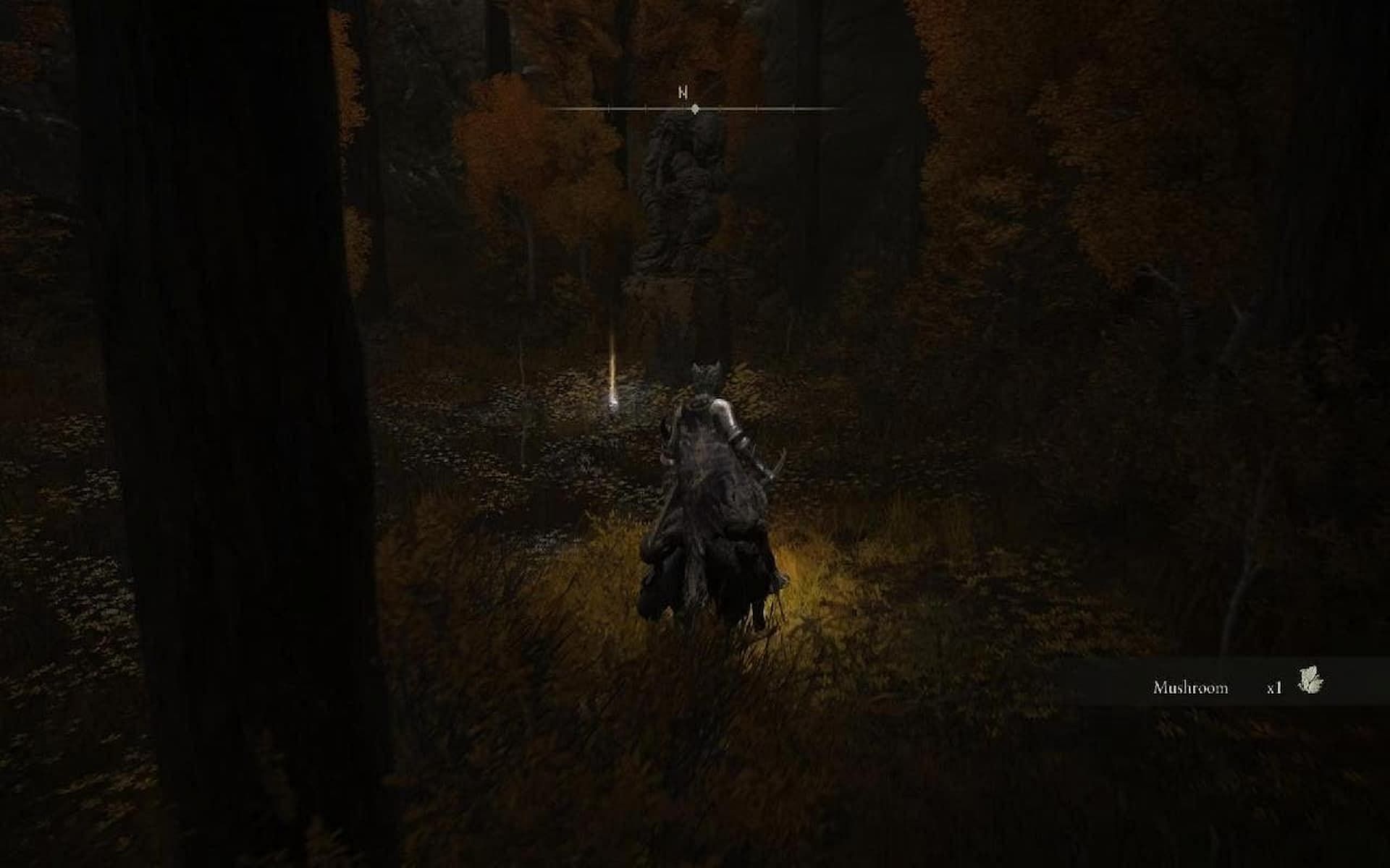A player searches for Amber Starlight in the Altus Plateau region of Elden Ring (Image via FromSoftware Inc.)