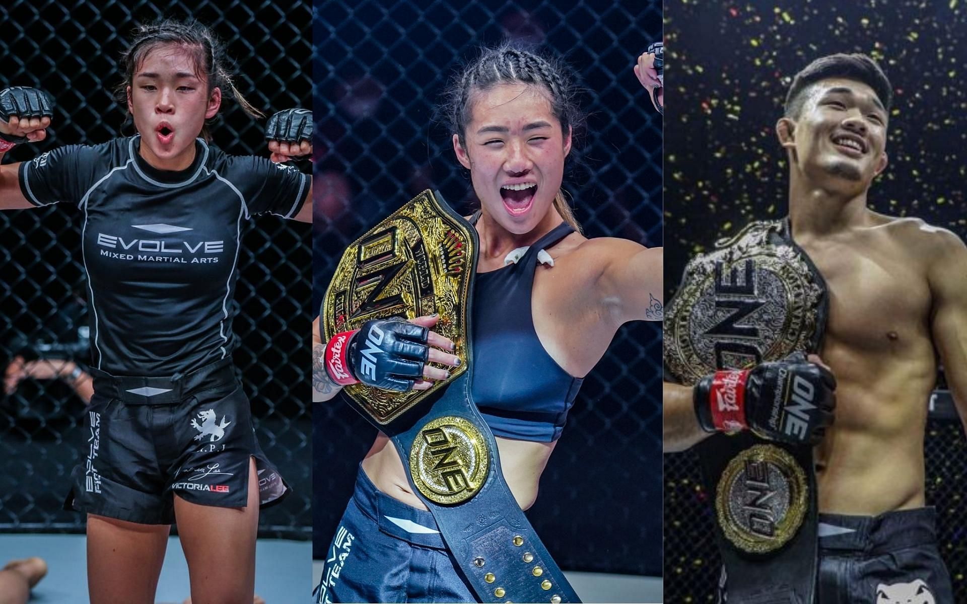 Siblings Victoria (left), Angela (middle) and Christian Lee (right) are some of the best fighters on the ONE roster today (Images courtesy of ONE Championship)