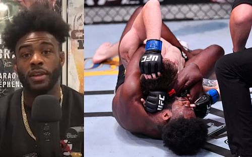 Aljamain Sterling (L) via YouTube/YahooSports; UFC 250: Sterling vs. Sandhagen (R). Image byJeff Bottari/Zuffa LLC