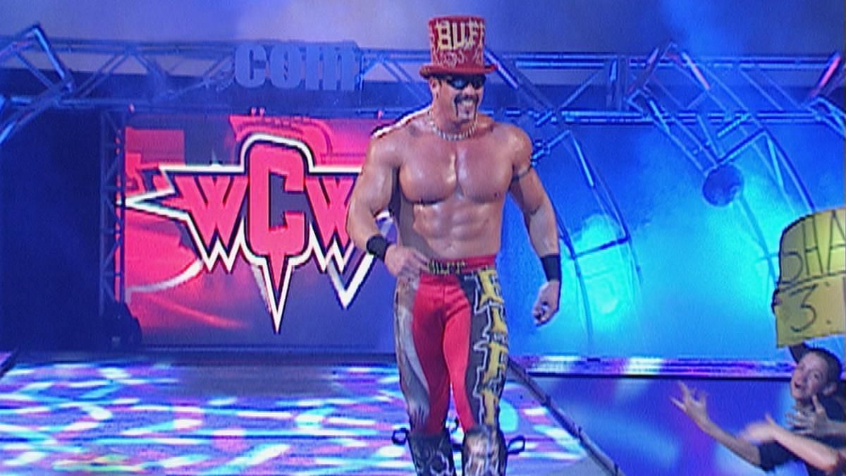 Buff Bagwell making his entrance at the height of WCW&#039;s popularity in the late 90s.