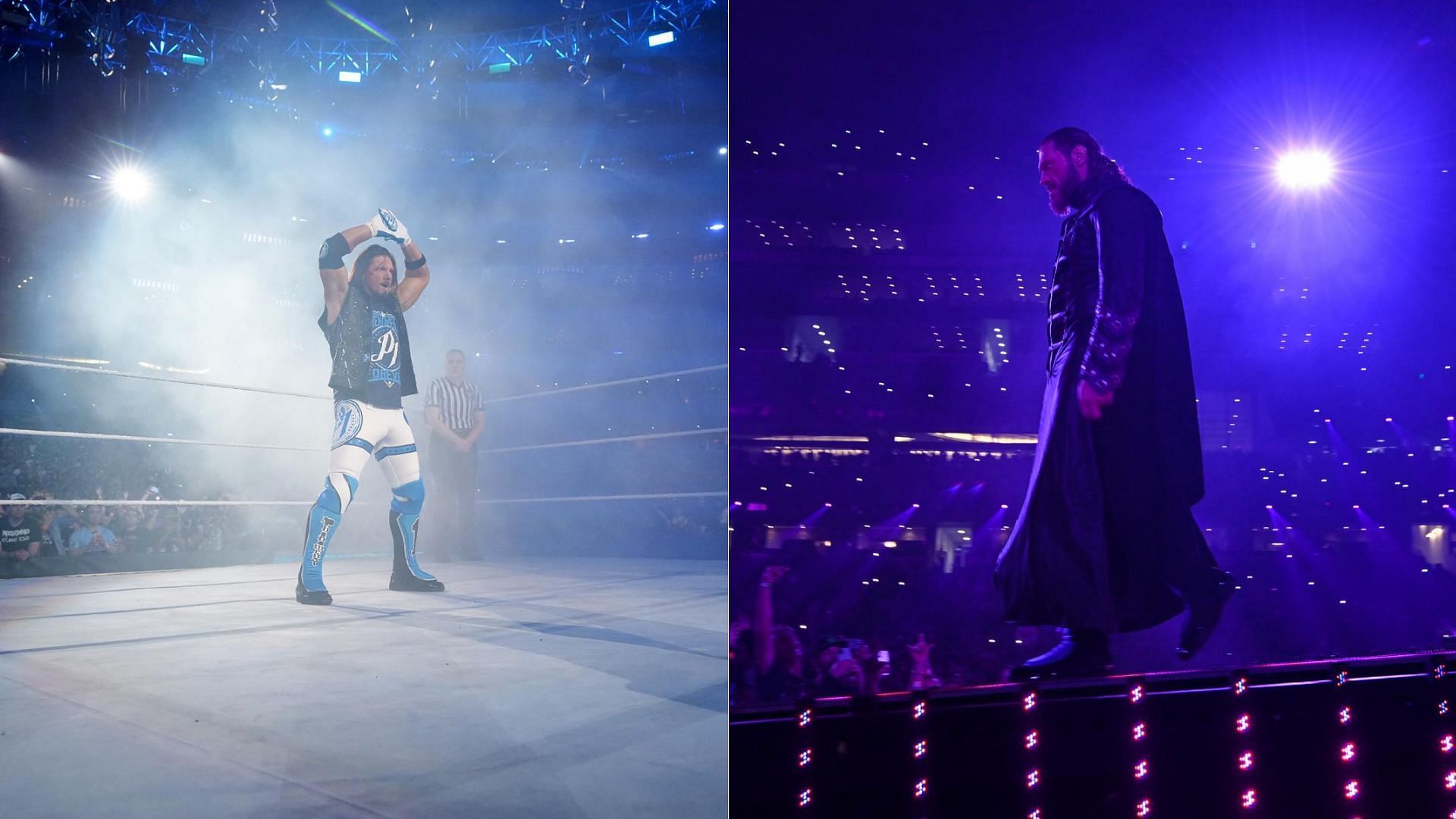AJ Styles (left); Edge (right)