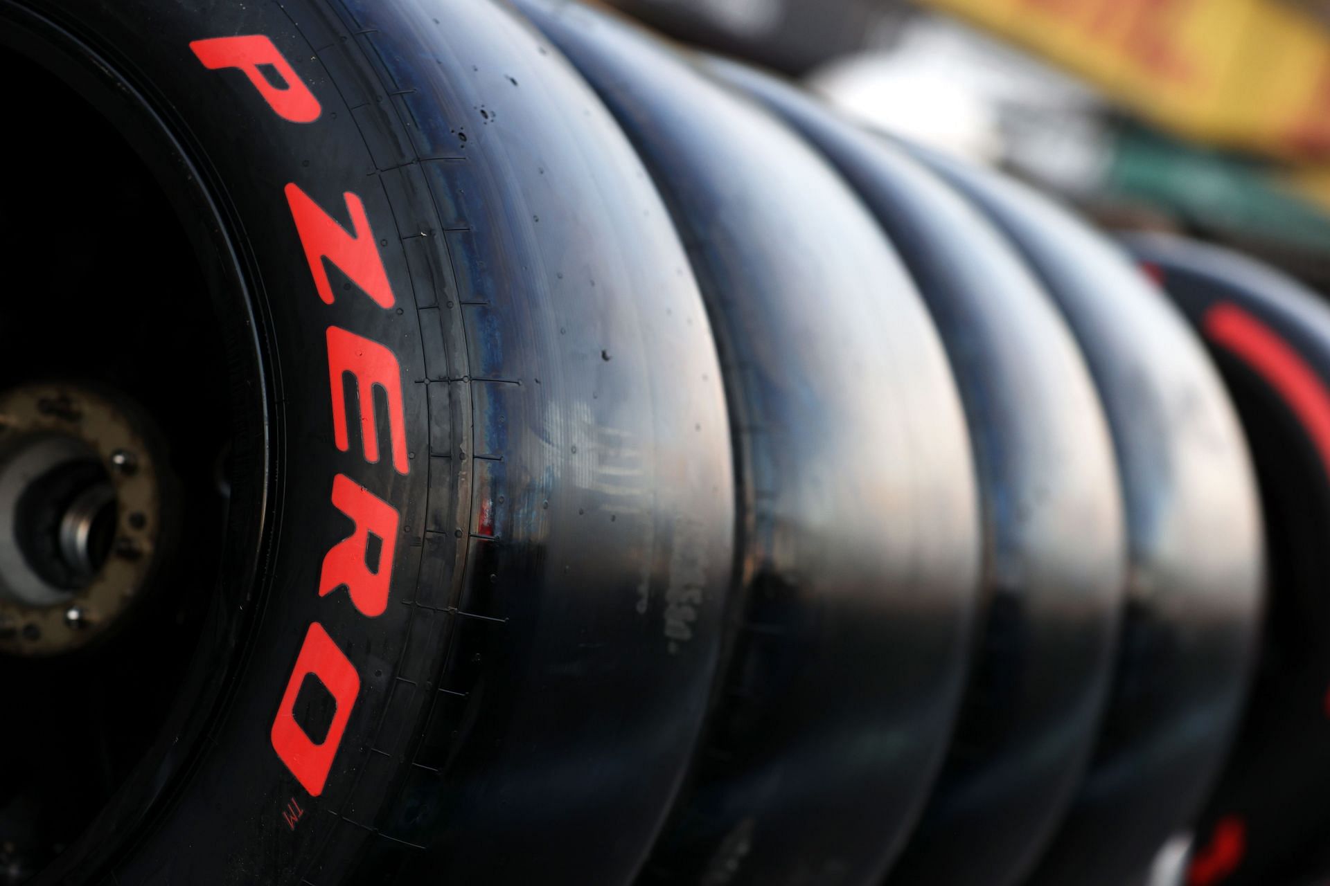 Pirelli tires set out during the F1 Grand Prix of Australia - Practice