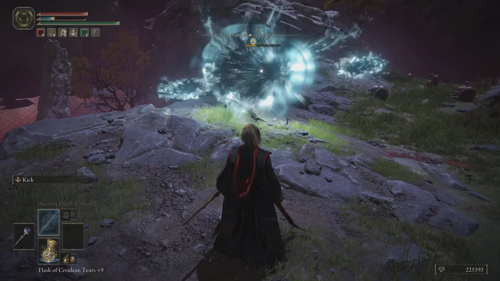 Elden Ring&#039;s death sorcery builds are good for stunning bosses (Image via HatCrature/Youtube)
