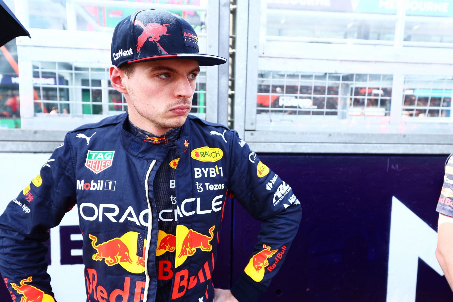 Max Verstappen looks on from the grid before the F1 Grand Prix of Australia (Photo by Mark Thompson/Getty Images)