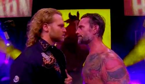 AEW World Champion Adam Page and CM Punk had a face-off following Punk's opening match win