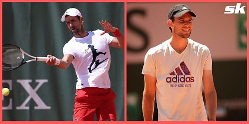 Djokovic and Thiem hitting the practice courts together