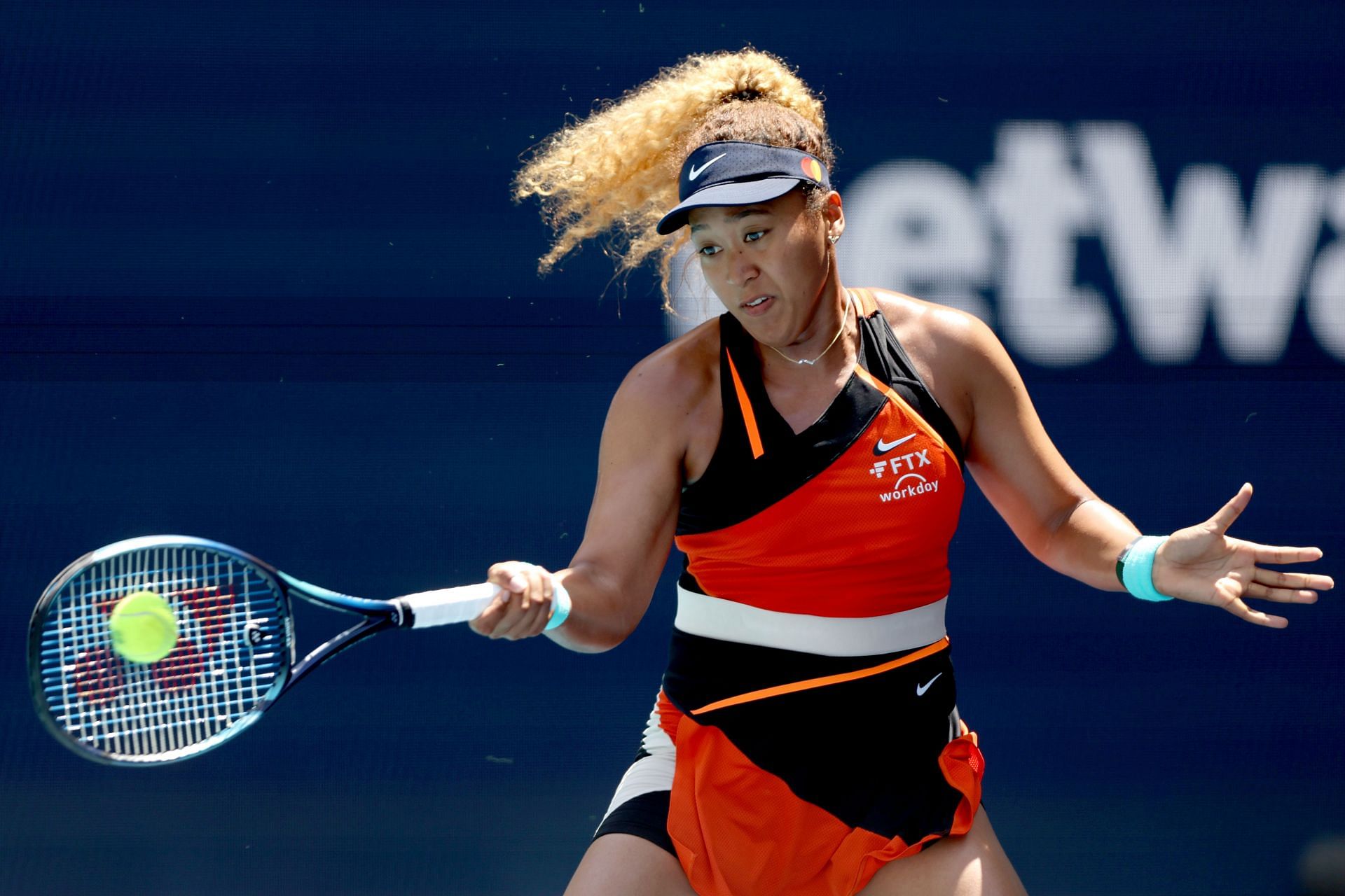 Naomi Osaka in action at the 2022 Miami Open