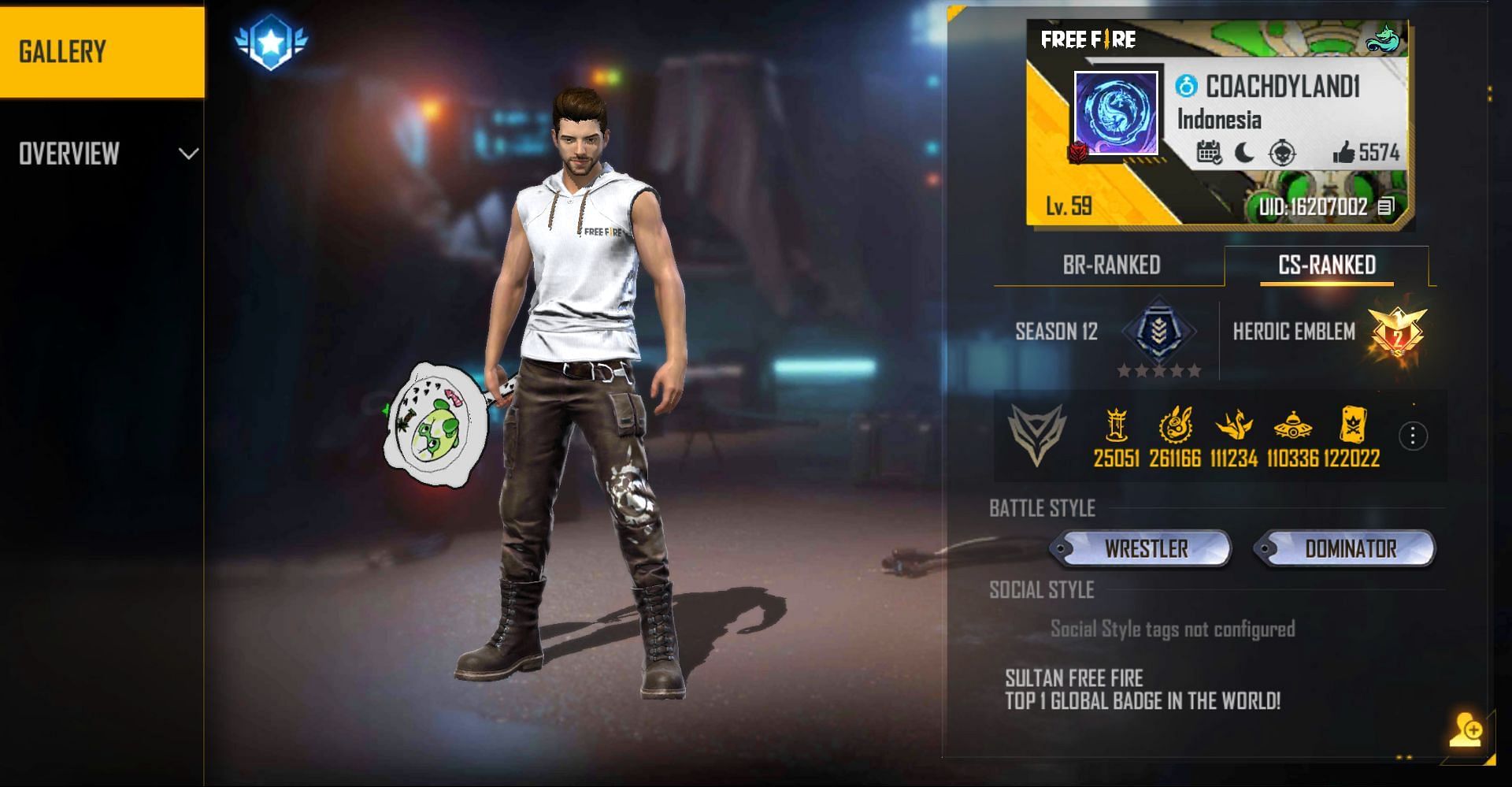 This is the in-game ID of Sultan Proslo in the game (Image viva Garena)