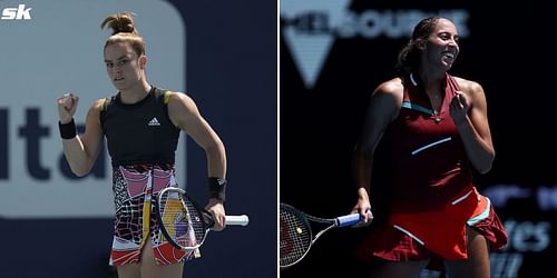 Maria Sakkari (L) and Madison Keys.