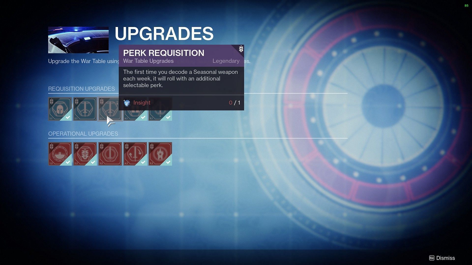 Season of the Risen upgrades are available at the War Table of the HELM (Image via Destiny 2)