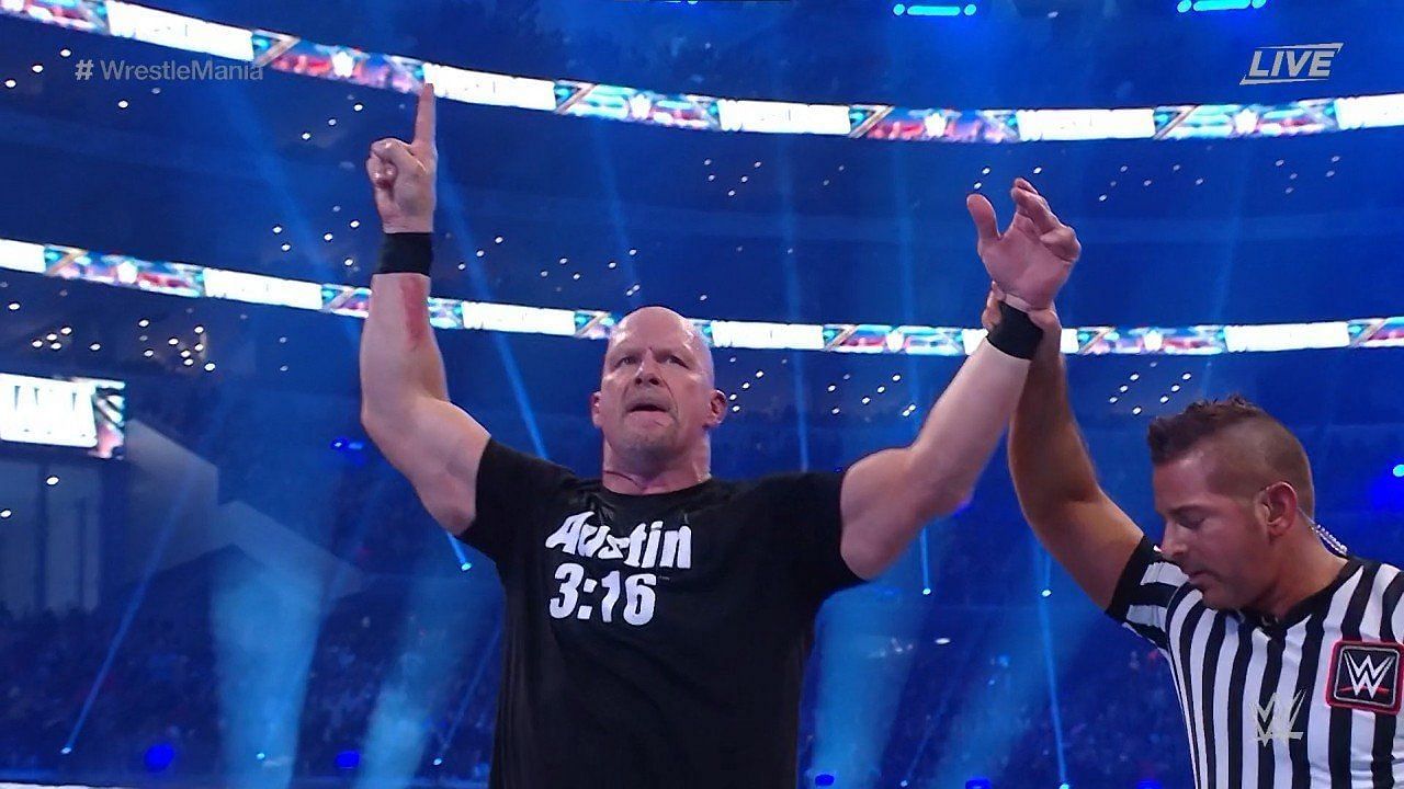 Steve Austin &#039;stunned&#039; Mr. McMahon and Pat McAfee at WrestleMania 38 Night 2.