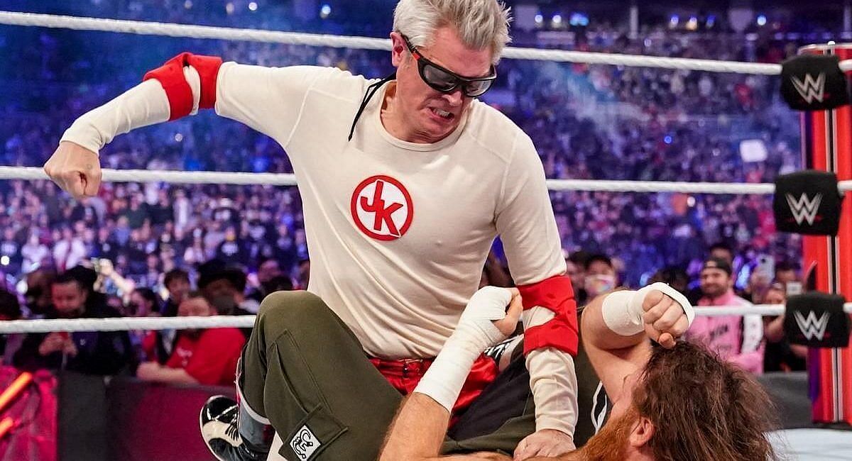 Johnny Knoxville faced off against Sami Zayn at WrestleMania