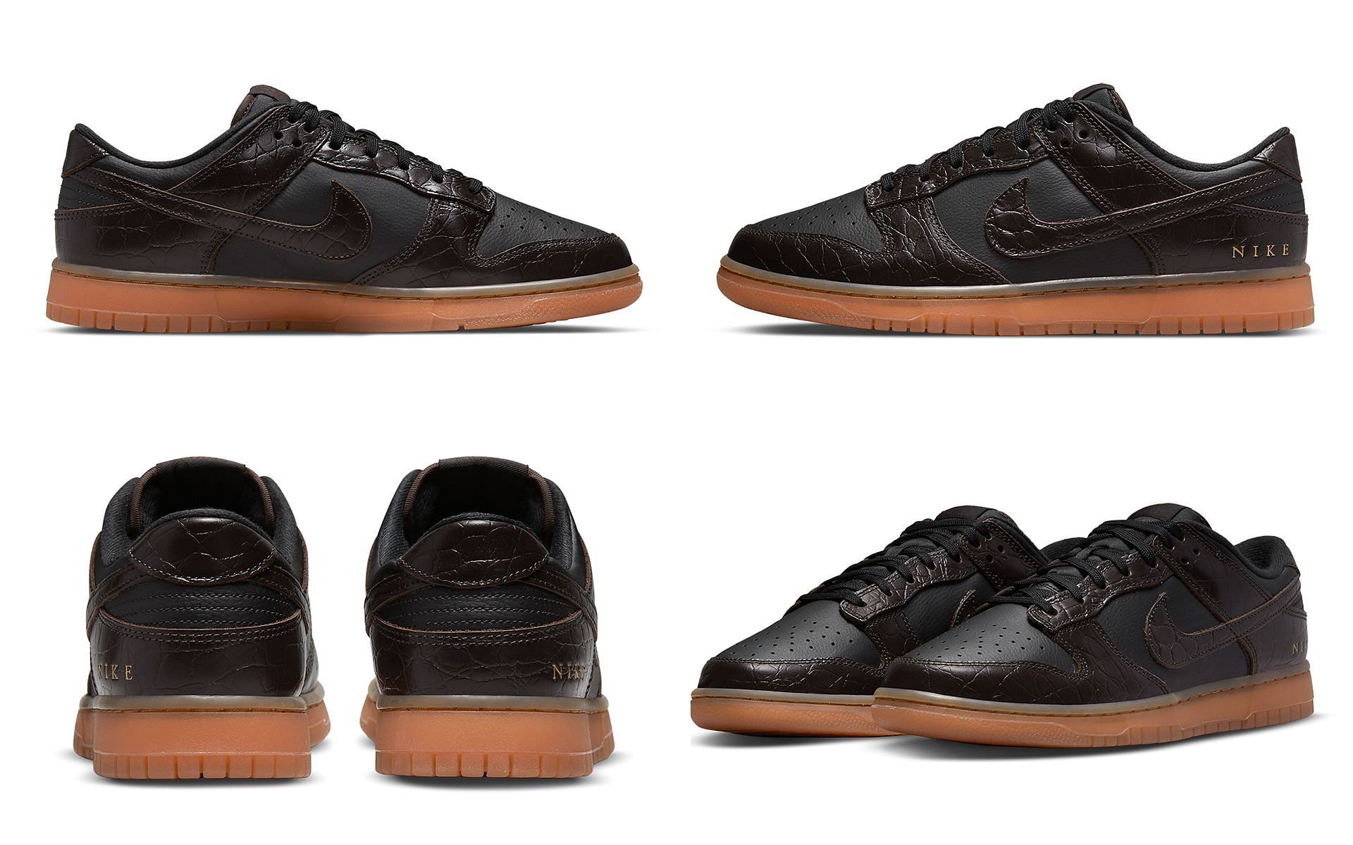 New Nike Dunk Low shoes are made with croc-skin (Image via Sportskeeda)