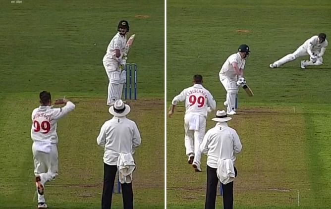 [Watch] Marnus Labuschagne bowls medium pace in County Championship Divison Two match, picks up 2 wickets