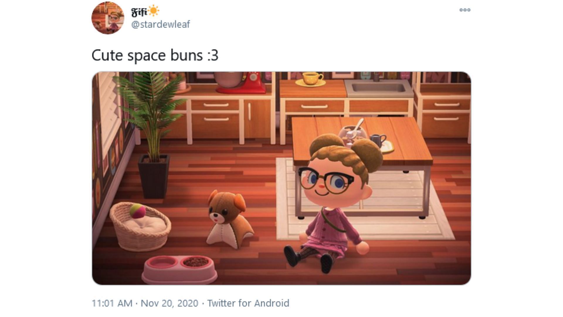 The space buns tweet that went viral in the Animal Crossing: New Horizons community (Image via Bounding into Comics)