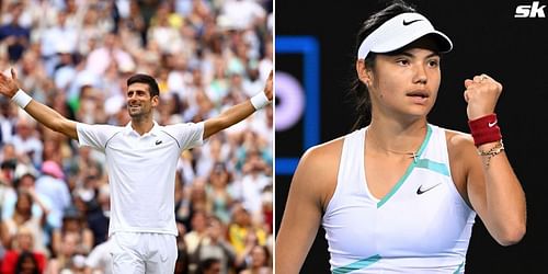 Novak Djokovic and Emma Raducanu.