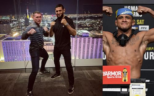 Darren Till and Khamzat Chimaev (left), Gilbert Burns (right) [Images courtesy of @khamzat_chimaev Instagram and Getty]