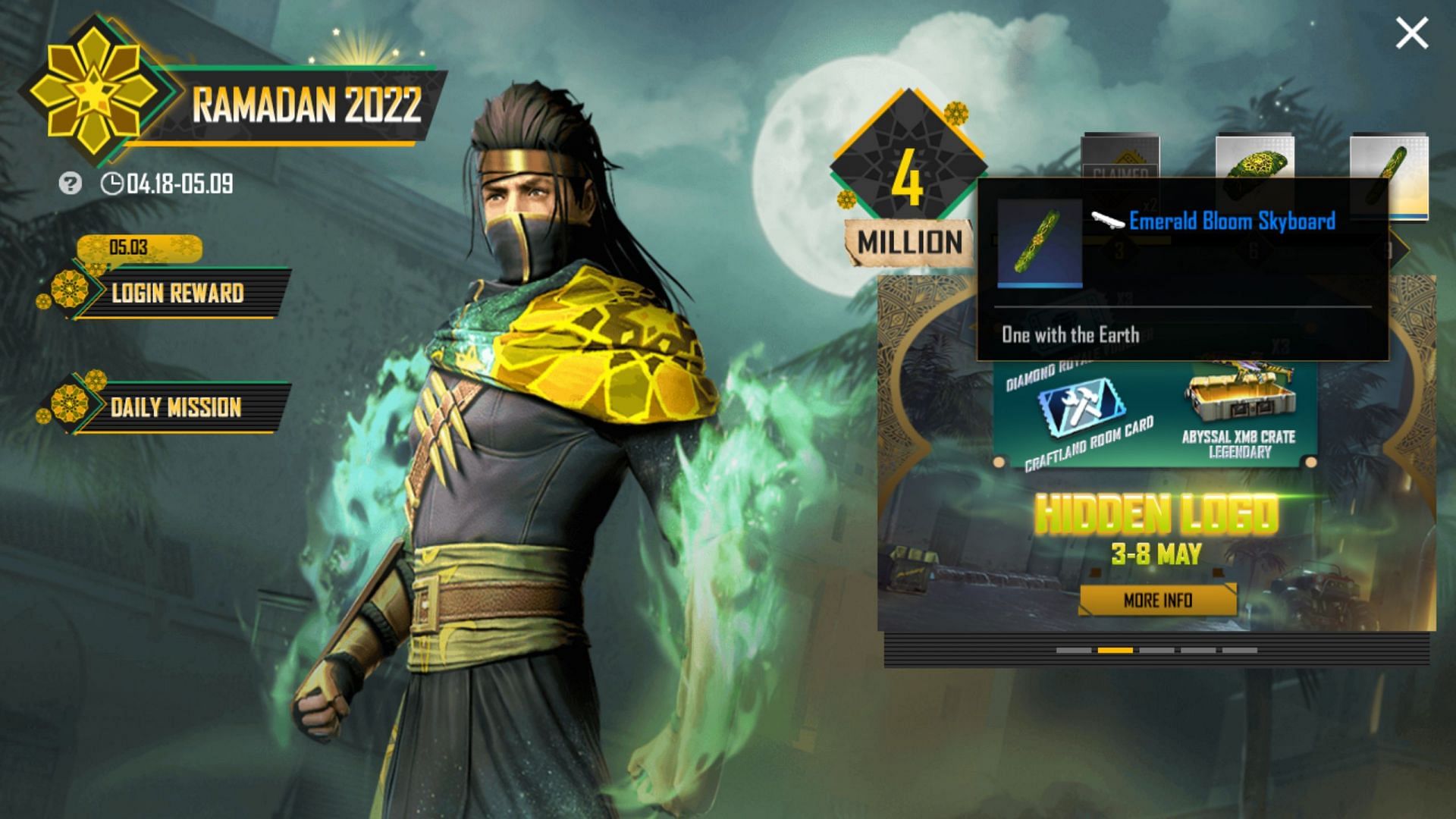 Claim the skin after the milestone is crossed (Image via Garena)