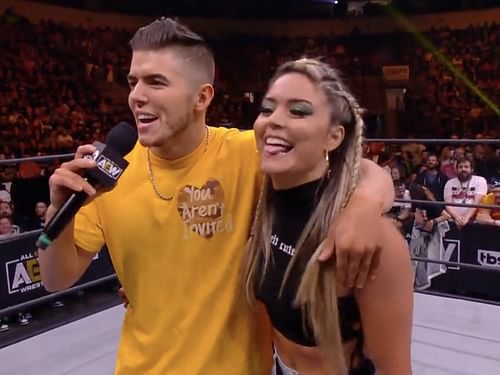 Sammy Guevara and Tay Conti during a segment on AEW Dynamite.