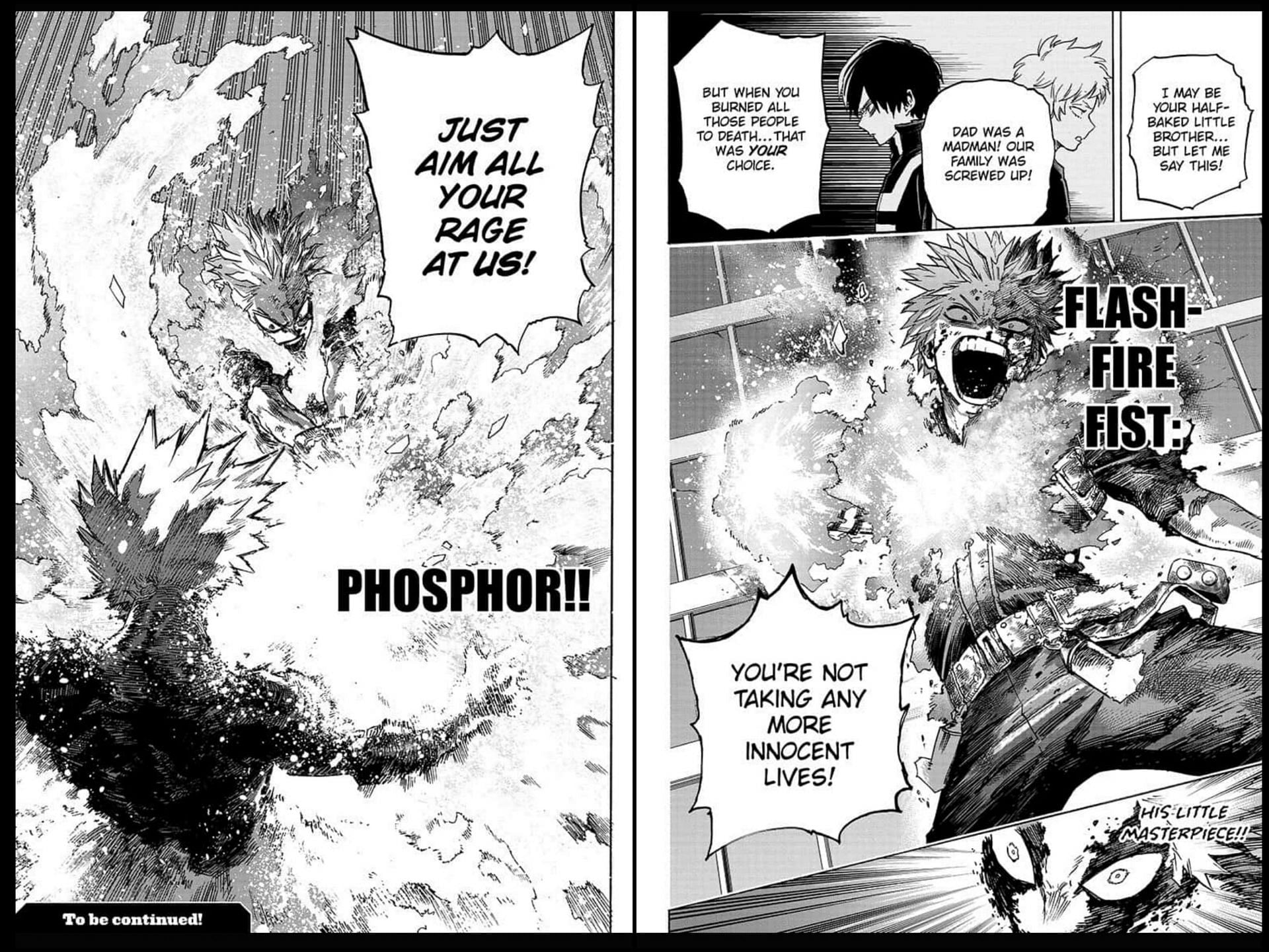 Shoto&#039;s &quot;Flashfire Fist: Phosphor&quot; in My Hero Academia 351 (Image via Shueisha)