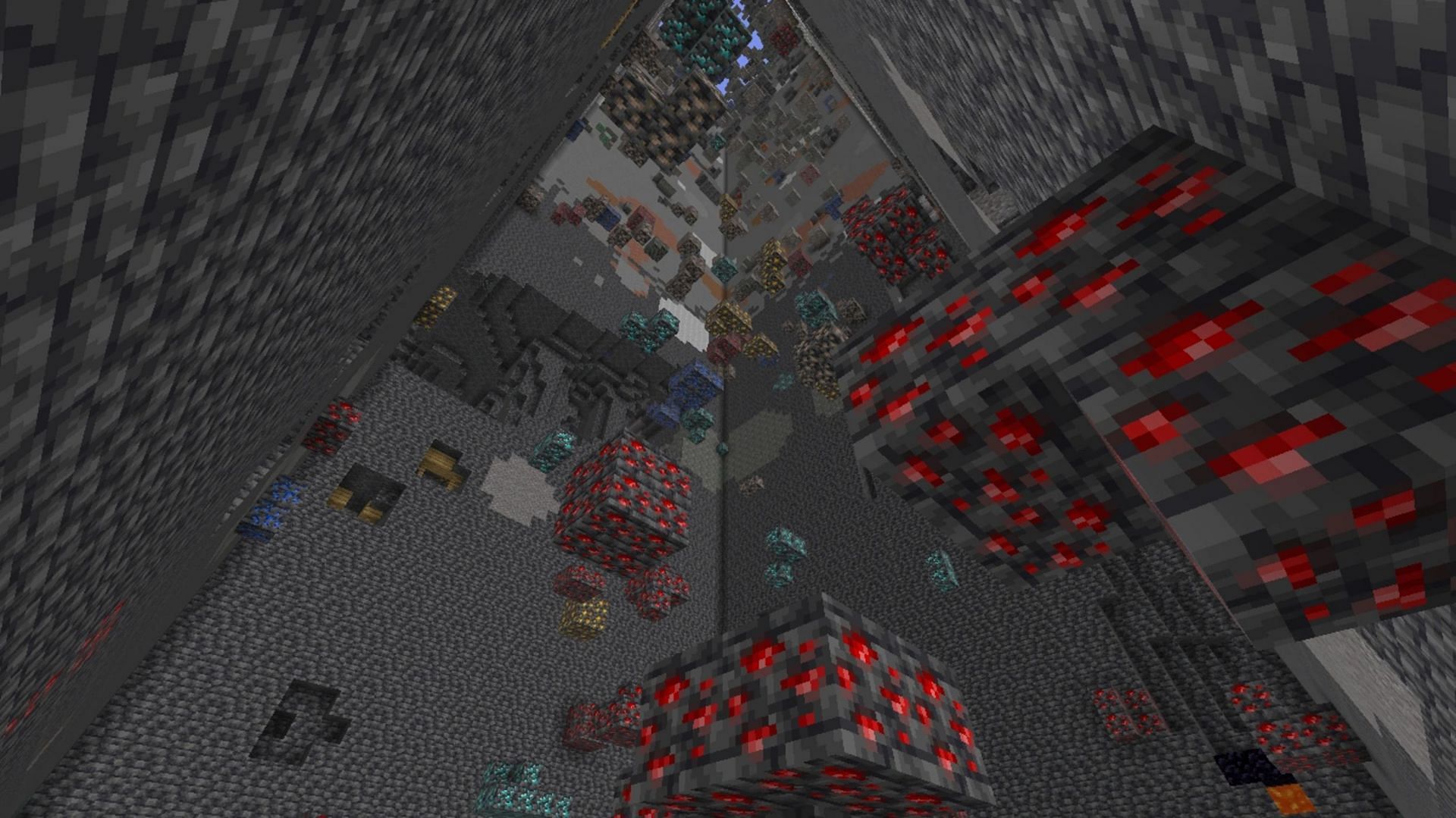 Redstone is somewhat plentiful, but has its underground concentrations all the same, even in deepslate (Image via Mojang)