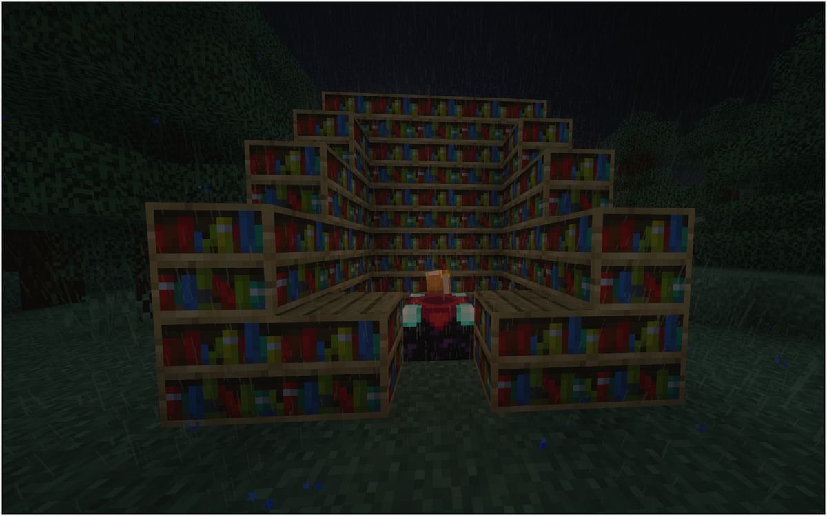 How many bookshelves do you need for a level 30 enchantment in Minecraft?