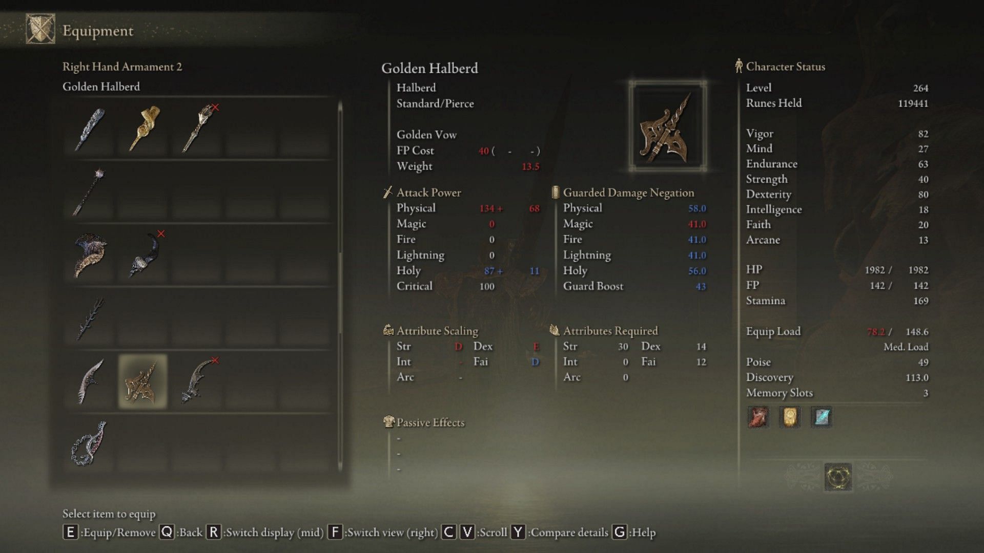 Golden Halberd is probably the strongest strength/faith hybrid weapon in the entire game (Image via Elden Ring)