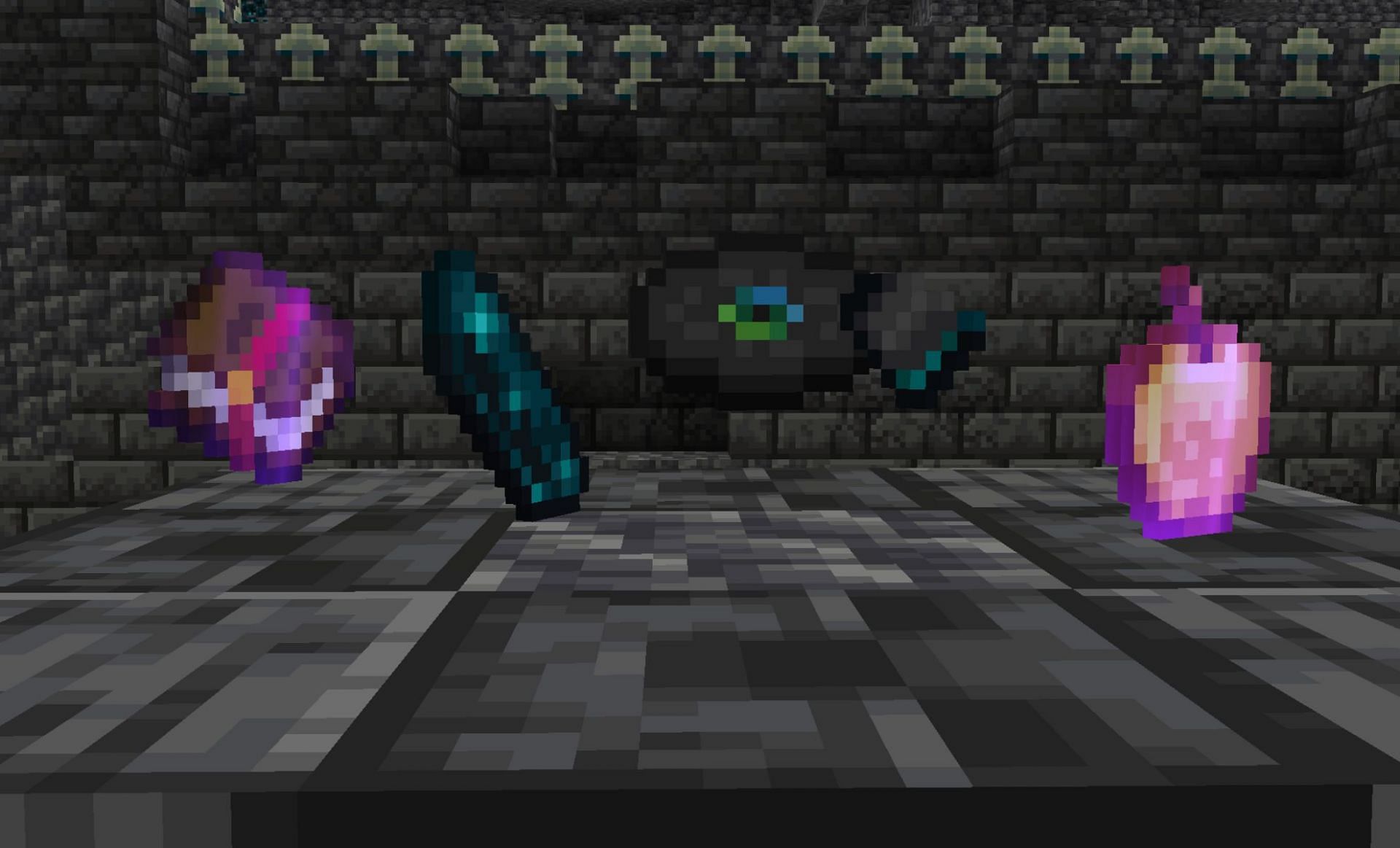 Valuable items that can be found as chest loot (Image via Mojang)