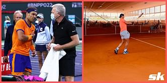 Rafael Nadal trains for the first time since Indian Wells final